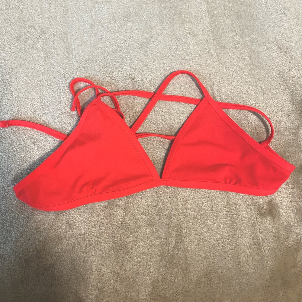 Jolyn Bikini Top Pink/Red Tie Back